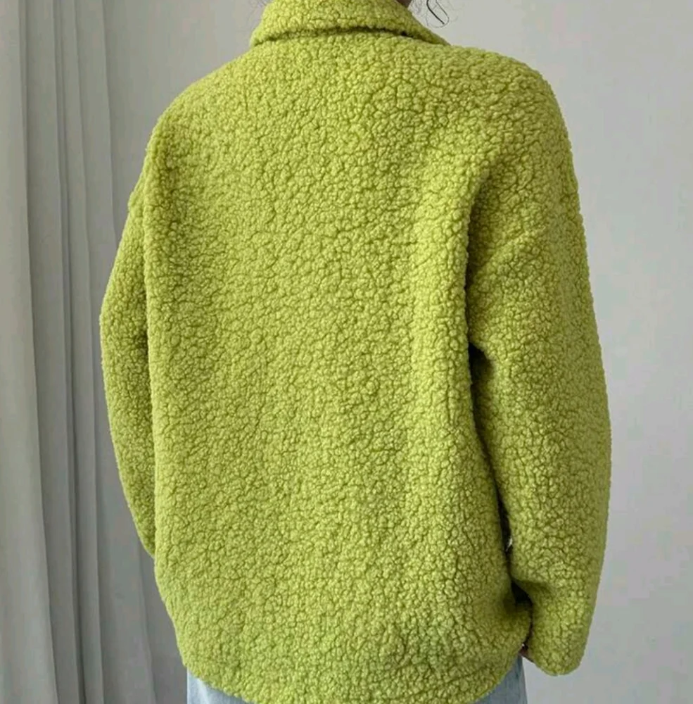 Solid Color Front Button Long Sleeve Casual Sherpa Collar Jacket Fall/ Winter - Picture 2 of 6
